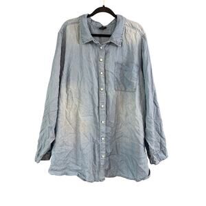 Torrid Women's Plus Size Tencel Denim Button Down Shirt Size 6 6X